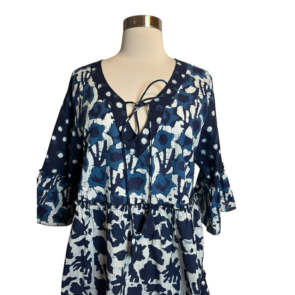 Dress Addict Jazz Tunic Dress Size Large Blue Printed Tiered Mixed Print - Picture 3 of 6